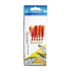 Autain Lignes Montées^Bas De Ligne 5 Hamecons Rouge / Jaune