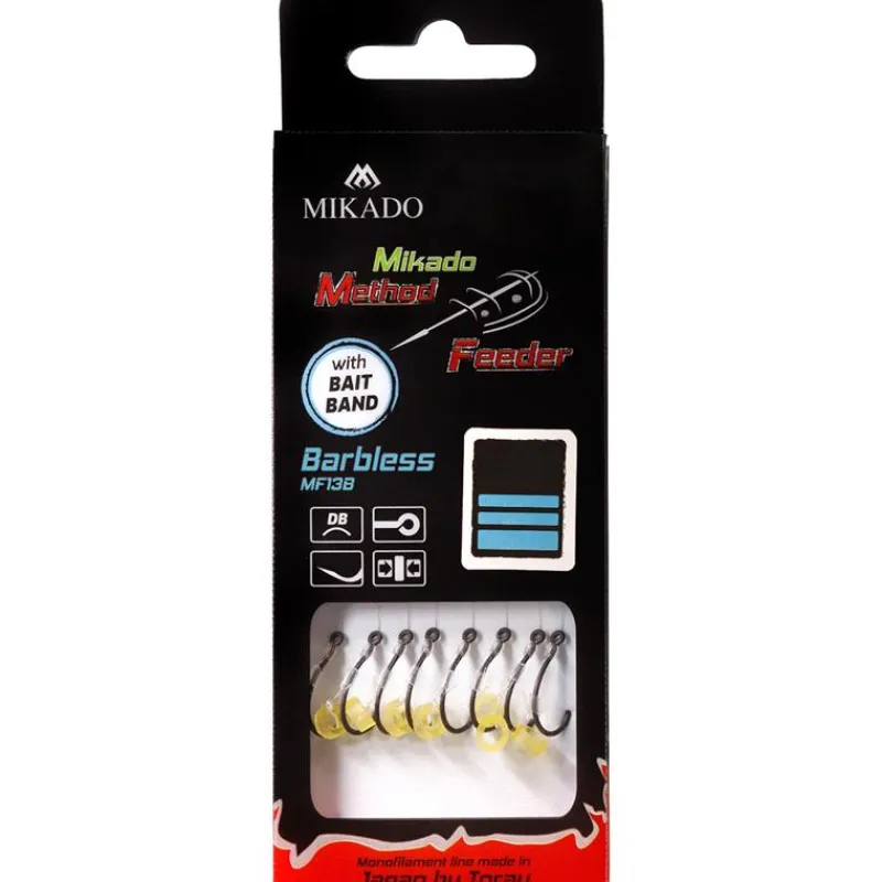 Mikado Feeder^Bas De Ligne Montée With Rubber Barbless Hooks