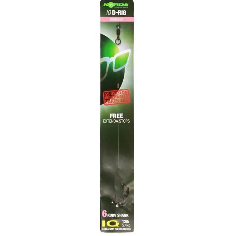 Korda Montages Carpe^Bas De Ligne Monté Iq D Rig Barbless