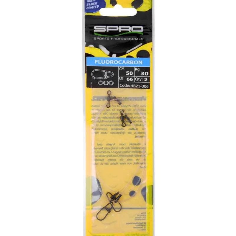 Spro Fils - Tresses - Bdl Carnassier^Bas De Ligne Matte Black Leader Fluoro