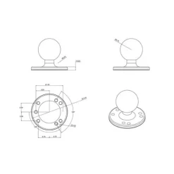Ram Mounts Equipements Bateau & Annexe^Base Ronde À Visser Avec Boule C