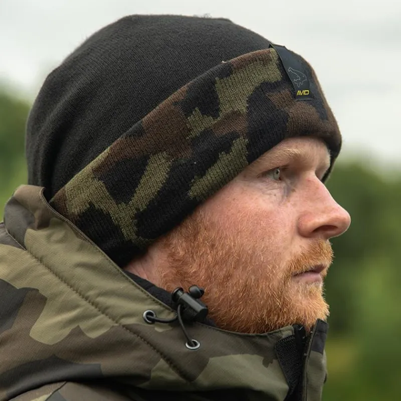 Avid Carp Bonnets, Tours De Cou & Gants^Bonnet Beanie - Noir/Camo