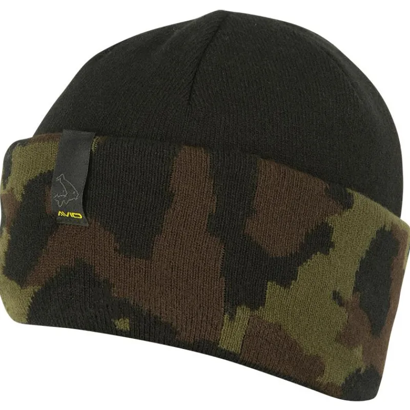 Avid Carp Bonnets, Tours De Cou & Gants^Bonnet Beanie - Noir/Camo