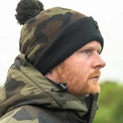 Avid Carp Bonnets, Tours De Cou & Gants^Bonnet Bobble Hat - Noir/Camo