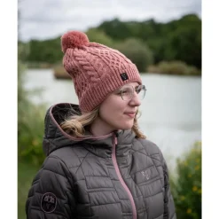 Fox Bonnets, Tours De Cou & Gants^Bonnet Ladies Knitted Bobble - Rose