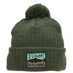 Bonnet Vision Merino Beanie Pompom - Kaki