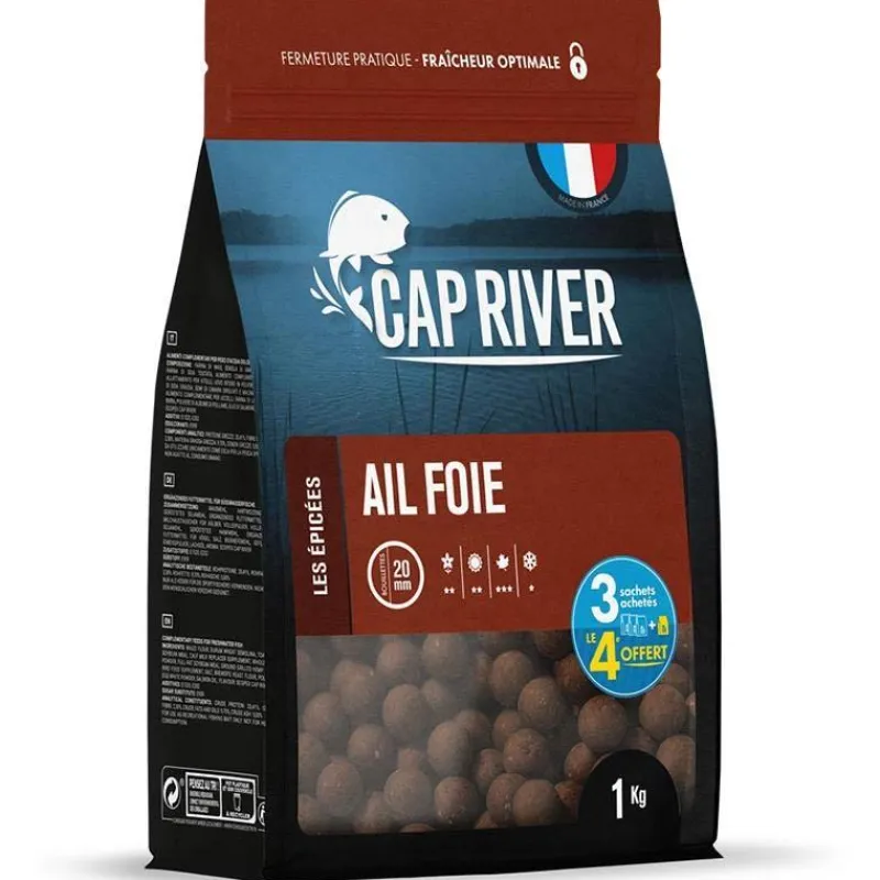 Cap River Appâts Carpe^Bouillette Ail Foie