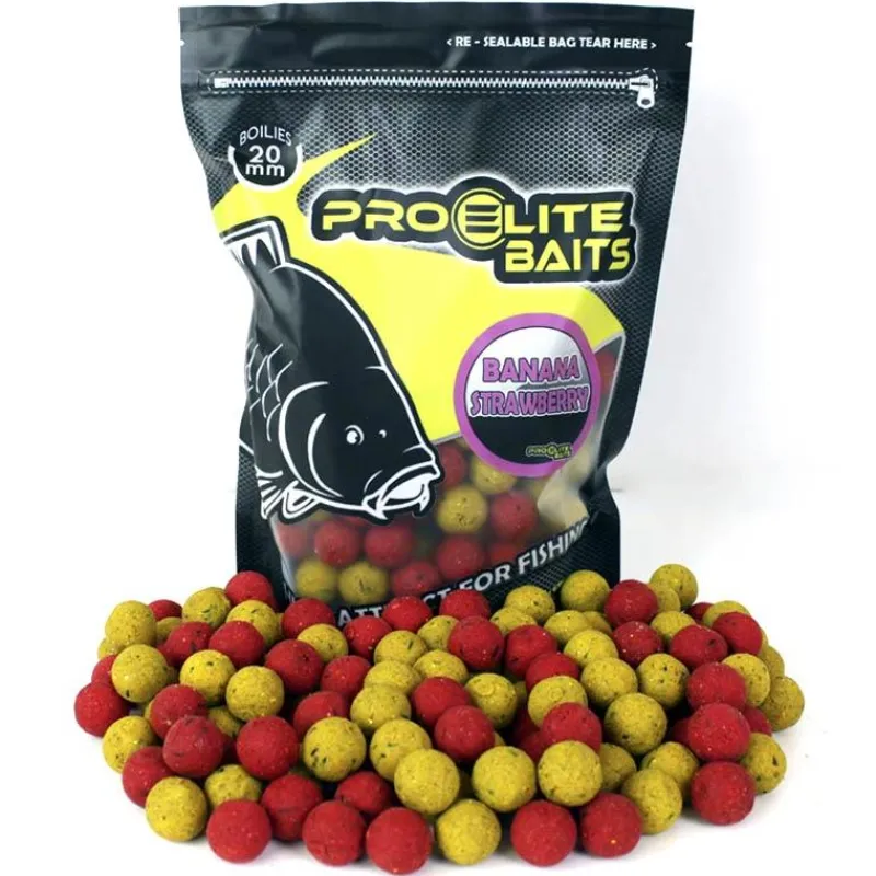 Pro Elite Baits Appâts Carpe^Bouillette Boilies Classic Banana & Strawberry