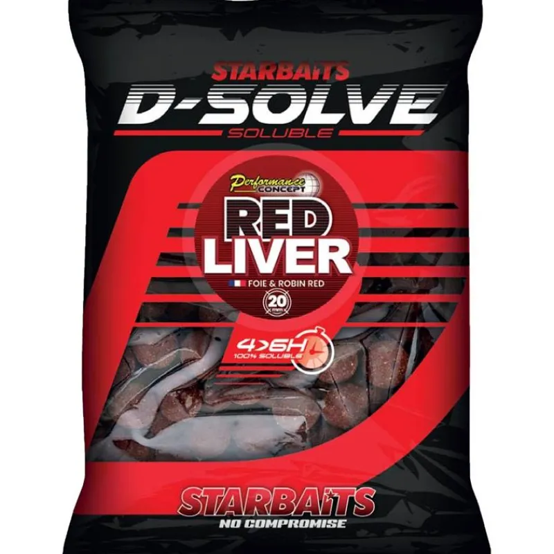 Starbaits Appâts Carpe^Bouillette Soluble Performance Concept Red Liver D-Solve - 2.5Kg