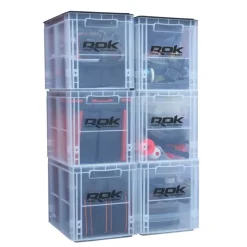 Rok Fishing Accessoires^Caisse De Rangement Crate 433 Transparente Avec Couvercle Noir
