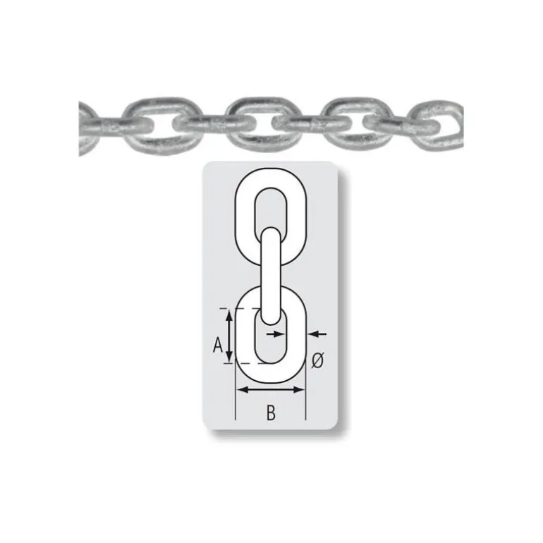 Chaine Acier Galvanisée Plastimo Calibree Grade 40