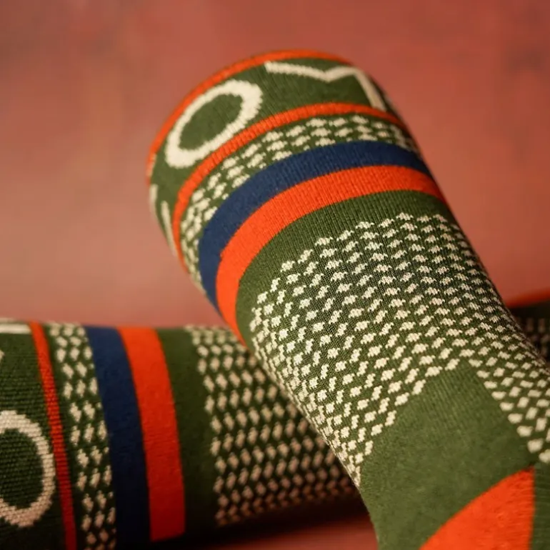Chaussettes Homme One More Cast Spotted Eel Bamboo - Kaki