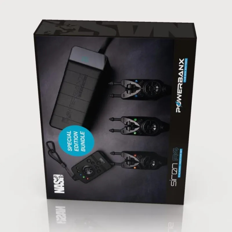 Nash Détection^Coffret Détecteur De Touche Siren R4 Powerbanx 80K Bundle