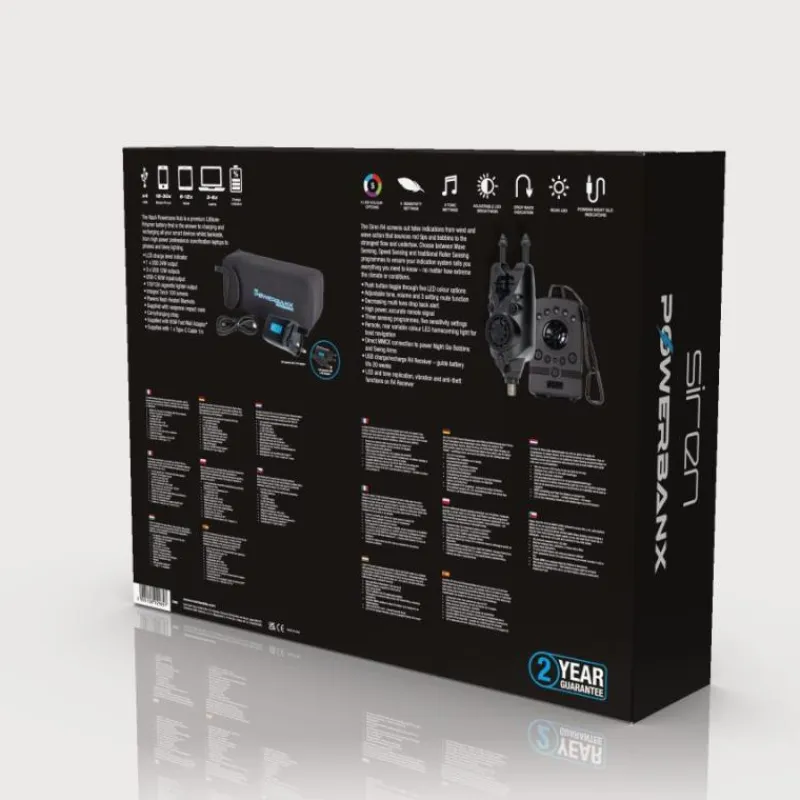 Nash Détection^Coffret Détecteur De Touche Siren R4 Powerbanx 80K Bundle