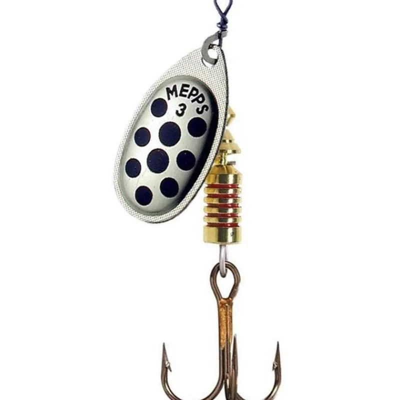 Mepps Leurres Carnassiers|Leurres Truite^Cuiller Tournante Aglia Argent Points Noirs