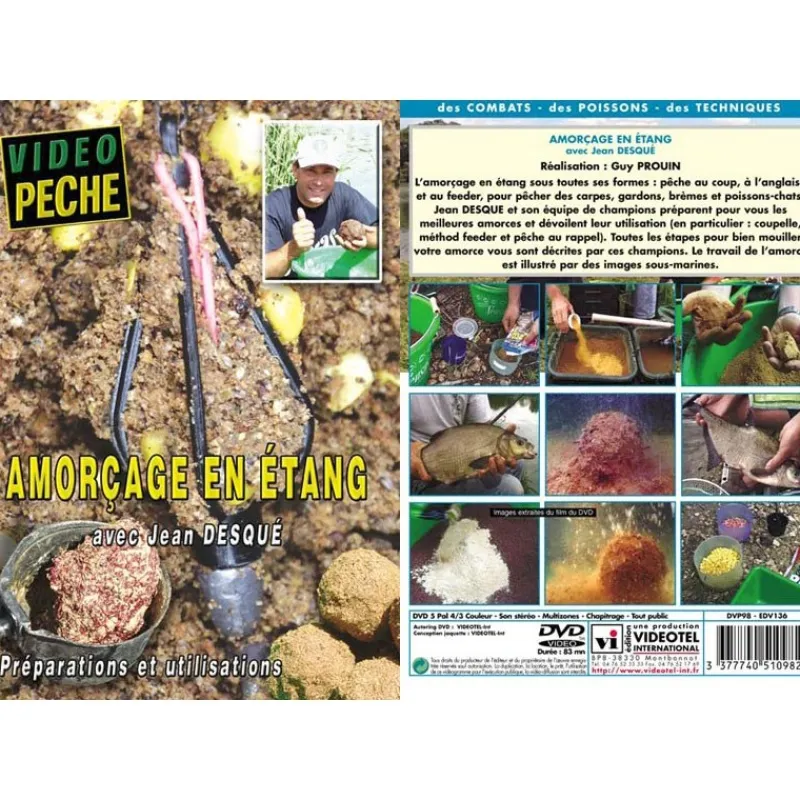 Vidéotel Cadeaux & Décoration|Cadeaux & Décoration^Dvd - Amorçage En Etang : Coup, Anglaise Et Feeder Avec Jean Desque - Peche Au Coup - Video Peche