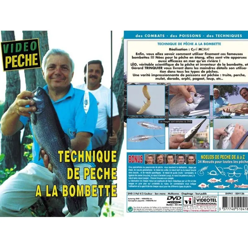 Vidéotel Cadeaux & Décoration|Cadeaux & Décoration^Dvd - Technique De Peche À La Bombette Avec Leo Et Gerard Trinquier - Multi Peche - Video Peche