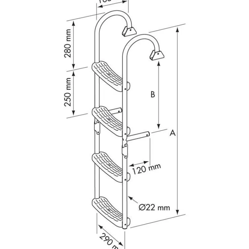 Plastimo Sécurité & Secours^Echelle Inox Pliante Crosses A 180°