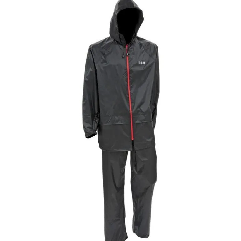 Ensemble Veste Et Pantalon Homme Impermeable Dam Portec Rainsuit - Noir