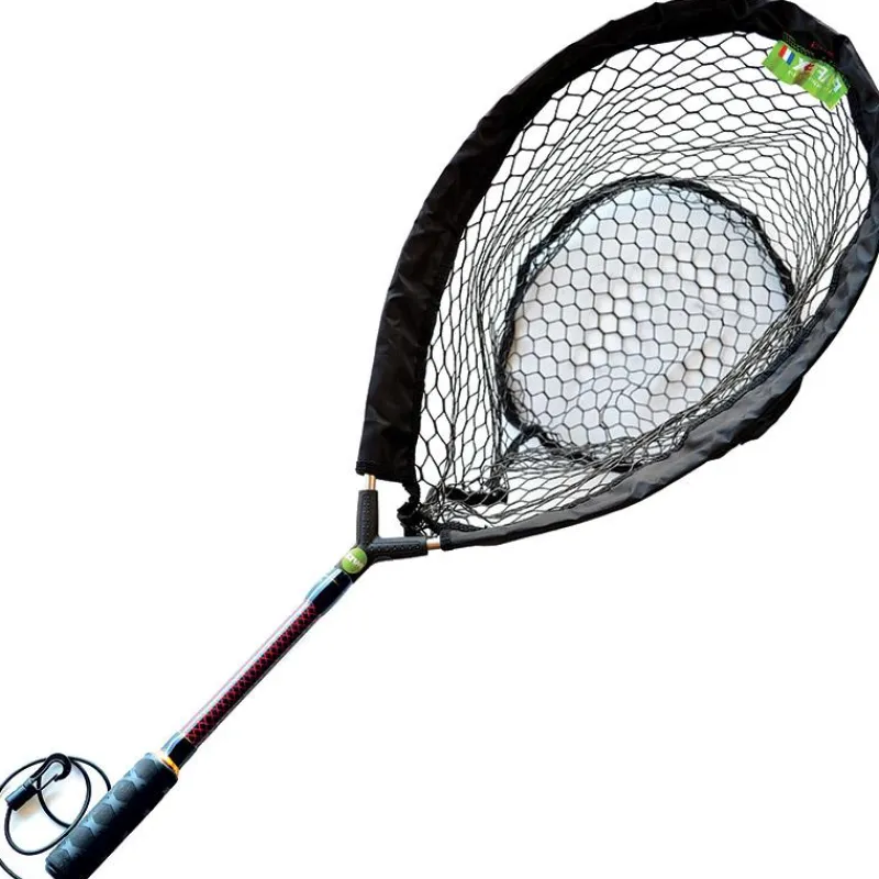 Pafex Epuisettes - Raquettes^Epuisette Mouche Flynet Manche Carbone Rouge - Filet Anti A Tete De 45Cm