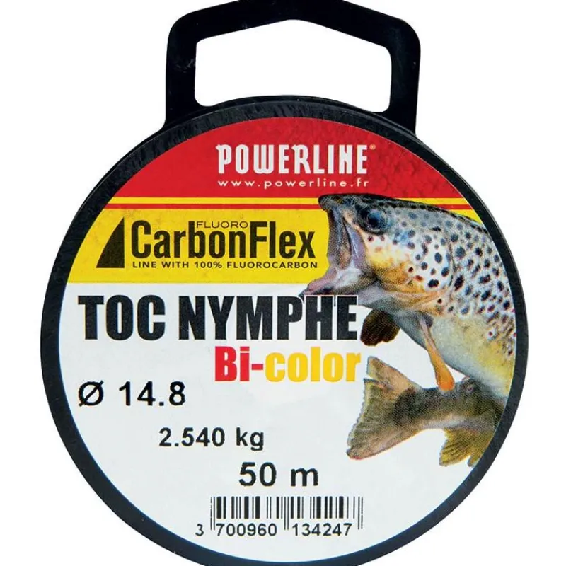 Powerline Fils Truite^Fluorocarbone Carbonflex Toc Nymphe Bi-Color - 50M