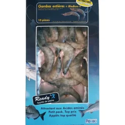 Pexeo Appâts Naturels - Amorces^Gambas Entières Surgelées Medium Ready'x