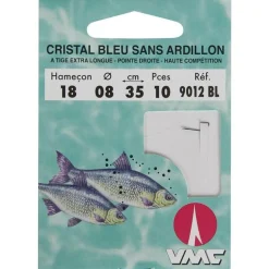 Hamecon Monte Coup Vmc Cristal Bleu Sans Ardillon - 35Cm - Par 10
