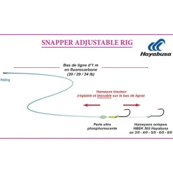 Hayabusa Hameçons|Lignes Montées^Hamecon Monté Snapper Adjustable Rig Ex304