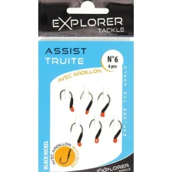 Explorer Tackle Petit Matériel^Hameçon Assist Truite Avec Ardillon - Par 6