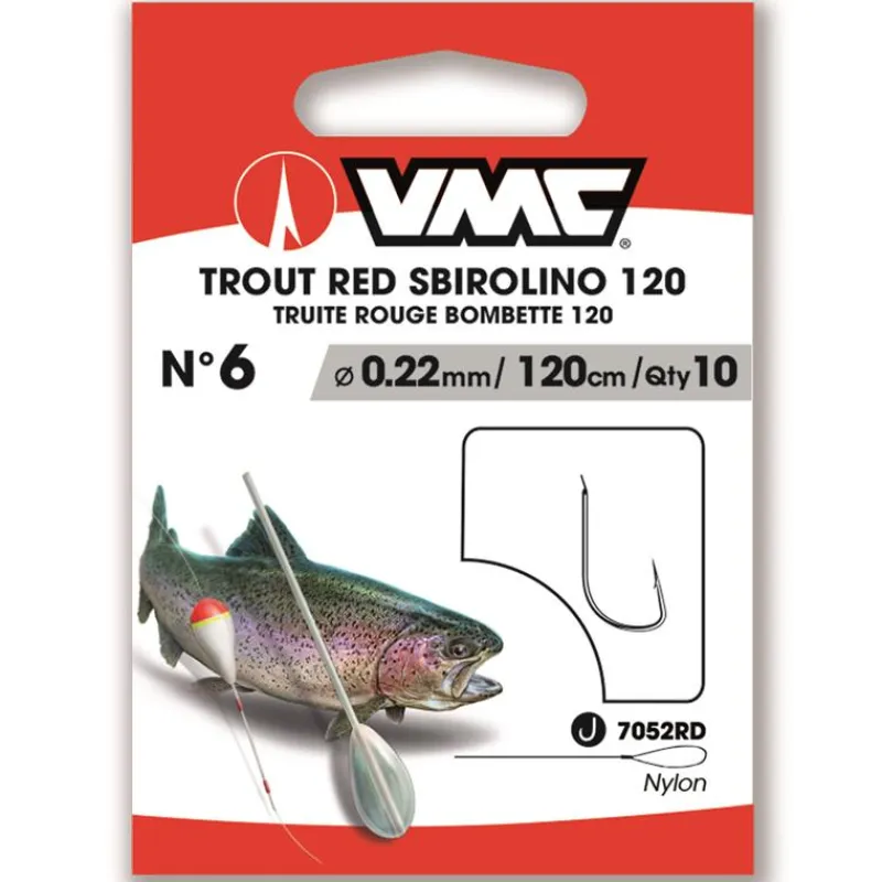 VMC Petit Matériel^Hameçon Monté Trout Red Sbirolino 120