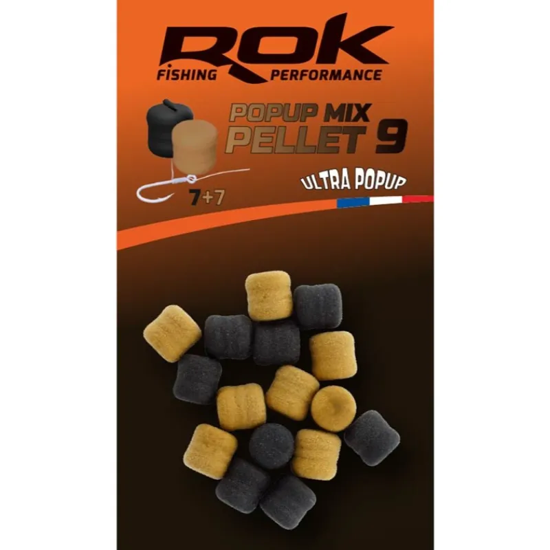 Rok Fishing Montages Carpe^Hookbait Popup Pellets Brown+Black