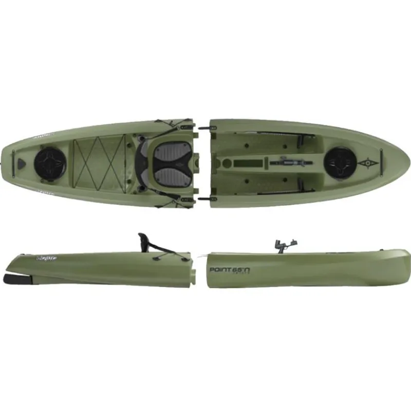 Point 65°N Canoës & Kayaks De Pêche^Kayak Mojito Angler Solo Sit-On-Top Modulable - Vert