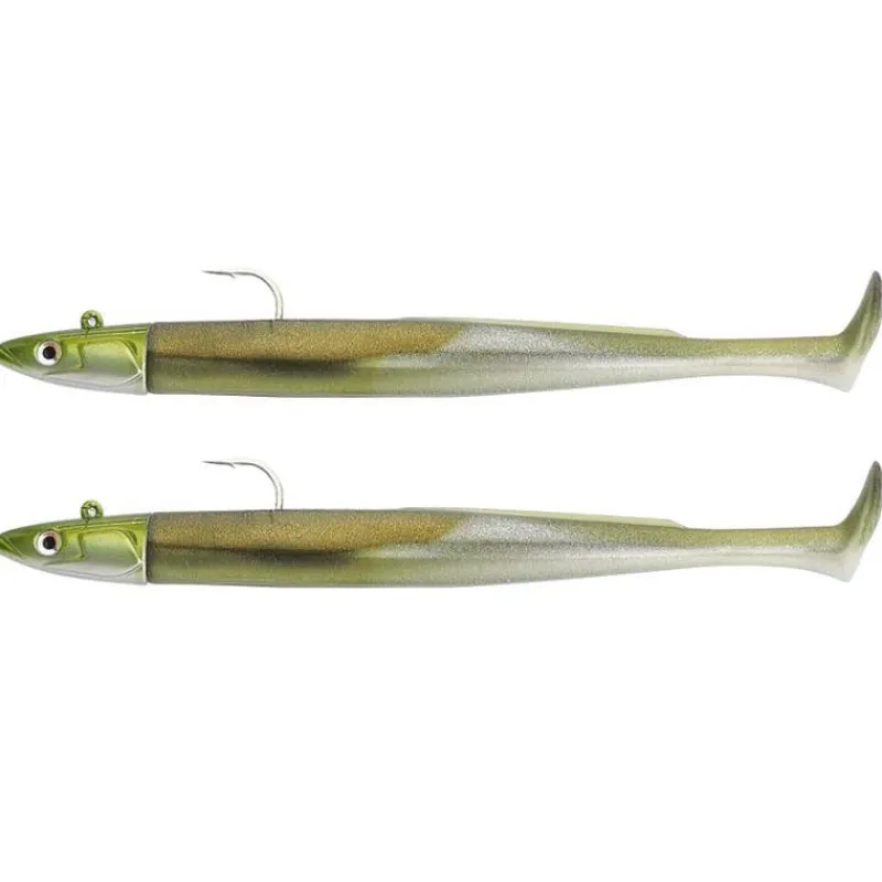 Fiiish Leurres Mer^Kit Leurre Souple Arme Double Combo Crazy Paddle Tail 120 + Tête Plombée Off Shore