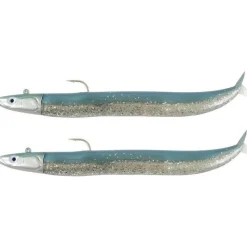 Fiiish Leurres Mer^Kit Leurre Souple Arme Double Combo Crazy Sand Eel 180 + Tête Plombée Off Shore