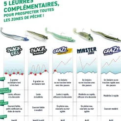 Kit Leurre Souple Arme Fiiish Double Combo Black Minnow 90 + Tete Plombee Off Shore