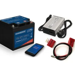 Power Sonic Batteries & Chargeurs^Pack Batterie Lithium Lifepo4 12V 50Ah Avec Bluetooth Intégré + Chargeur Non Étanche 10A + Kit De Connexion