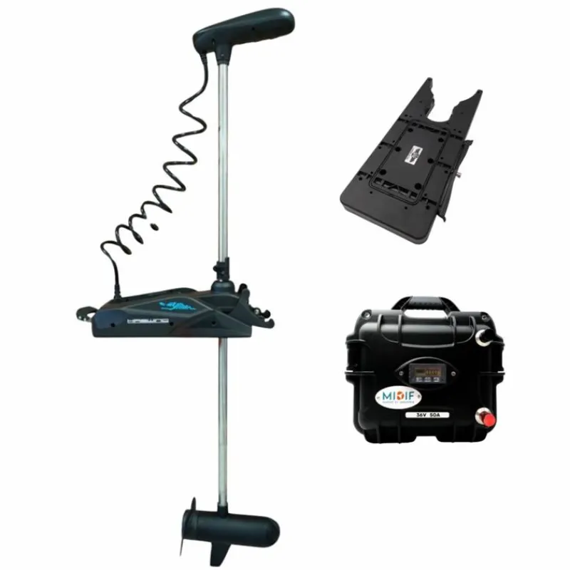 Haswing Moteurs Électriques Bateau^Pack Moteur Cayman B Gps 120Lbs 36V Version 1.6 Avec Télécommande Sans Fil, Plaque Quick Release Et Batterie Lithium 36V50amp + Chargeur