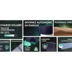 Orium Equipements Bateau & Annexe^Panneau Solaire Pliant Cadré 200W