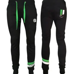 Hot Spot Design Pantalons, Salopettes & Shorts^Pantalon Homme Hs With Piquet Stripes Green - Noir