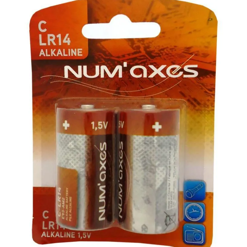 Numaxes Détection^Piles Alcalines 1,5V C Lr14 - Pochette De 2