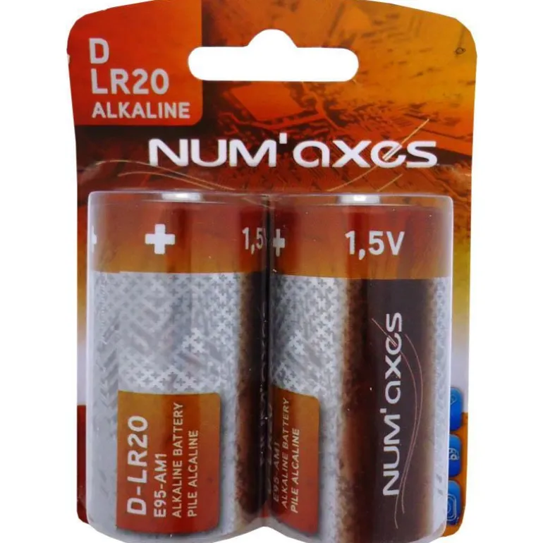 Piles Alcalines Numaxes 1,5V D Lr20 - Pochette De 2