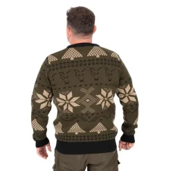 Pull Homme Fox Festive Jumper - Kaki