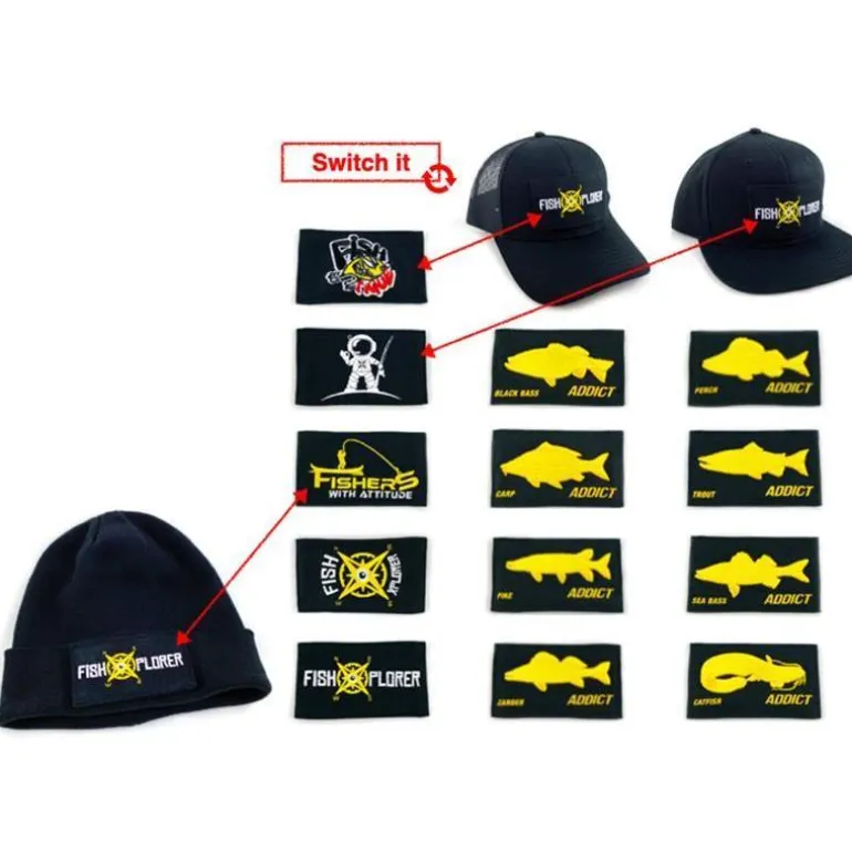 Scratch Interchangeable Fishxplorer Pour Casquette / Bonnet Addict Sandre - Vert