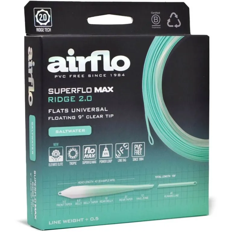 Soie Mouche Airflo Superflo Max Ridge 2.0 Flats Universal Clear Tip Fly Line