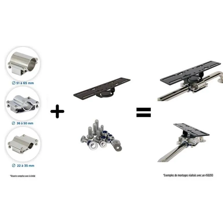Support Écran Gps/Sondeur Fixe Seanox D22/65 Gm