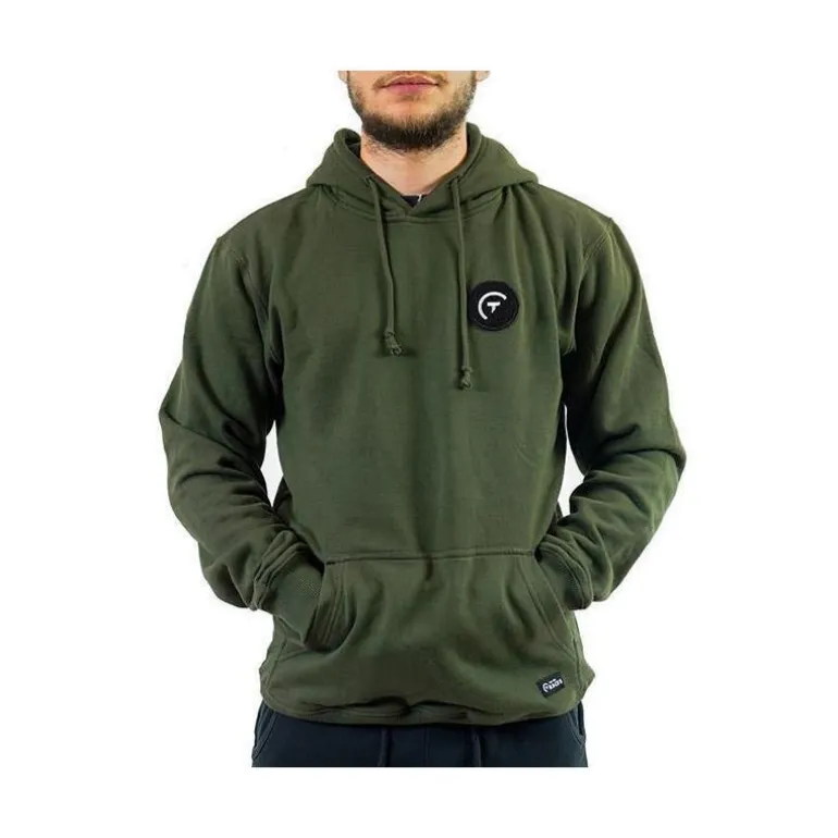 Sweat À Capuche Pêche Personnalisable Sur Vos Traces - Kaki
