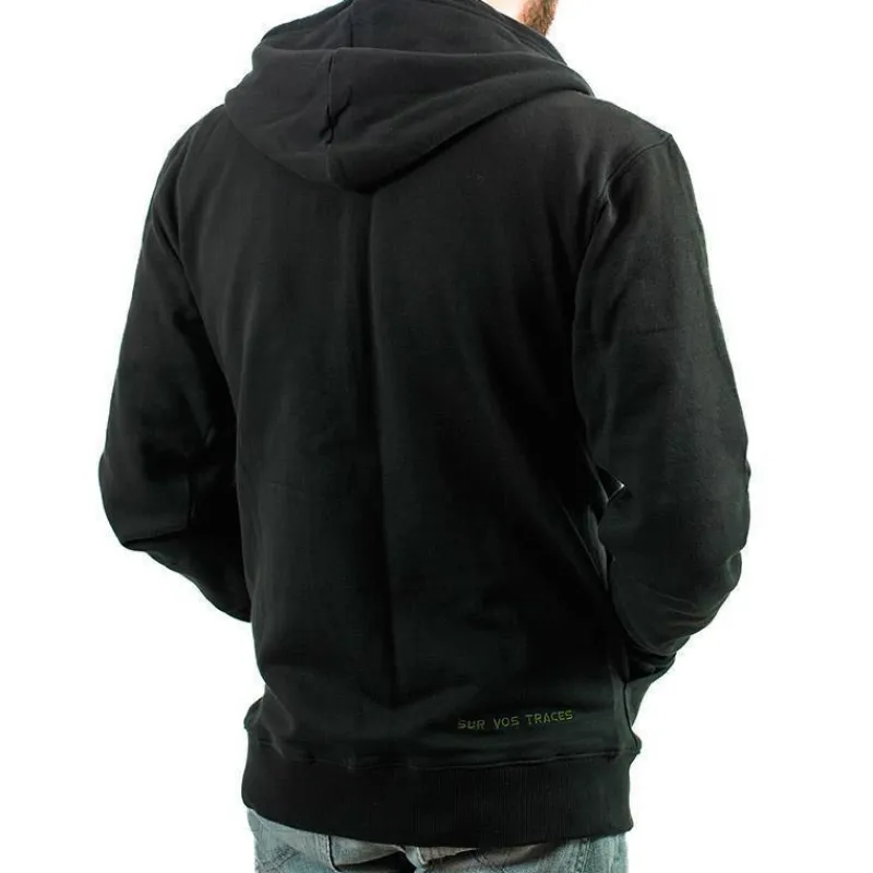 Sur vos traces Cadeaux & Décoration|Cadeaux & Décoration^Sweat À Capuche Zippé Pêche Personnalisable - Noir