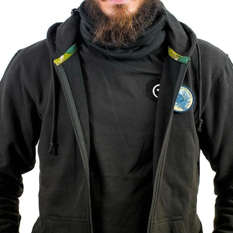 Sur vos traces Cadeaux & Décoration|Cadeaux & Décoration^Sweat À Capuche Zippé Pêche Personnalisable - Noir