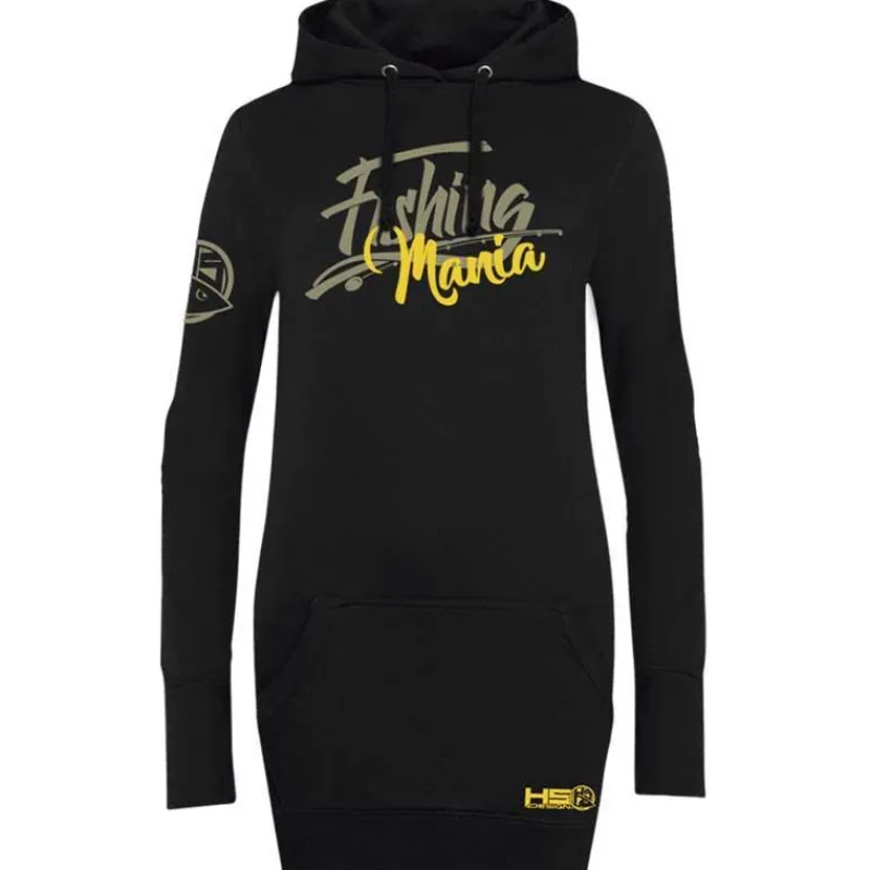 Hot Spot Design Sweats & Polaires^Sweat Femme Long Hoodie Fishing Mania - Noir