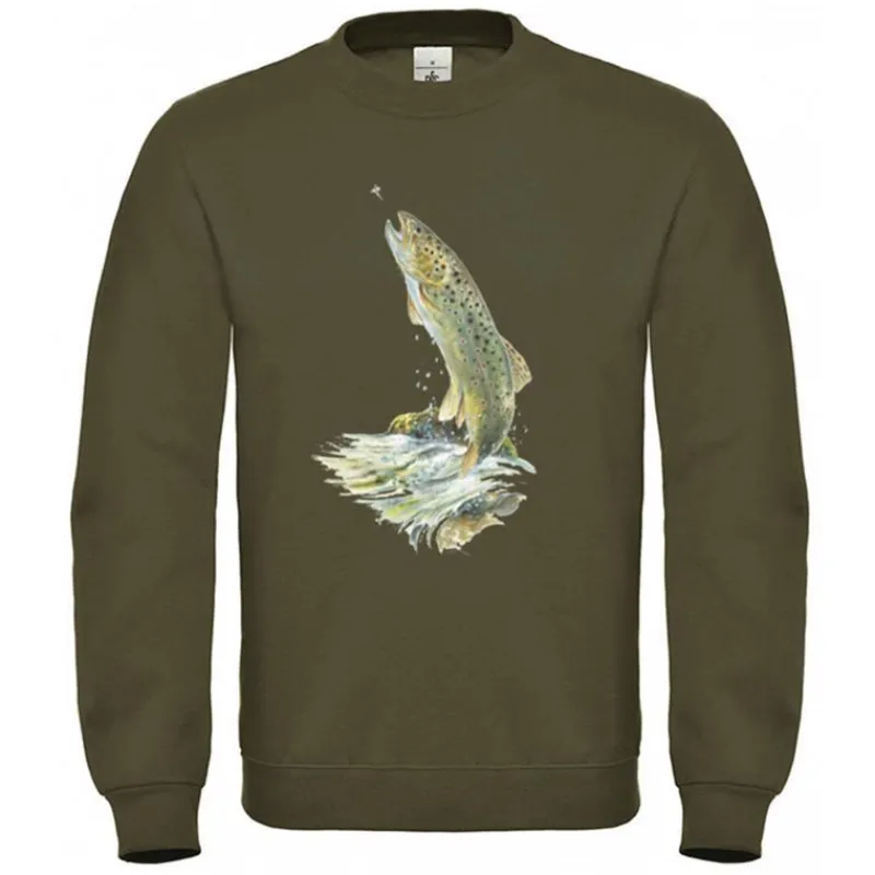 Bartavel Sweats & Polaires^Sweat Homme Truite - Kaki